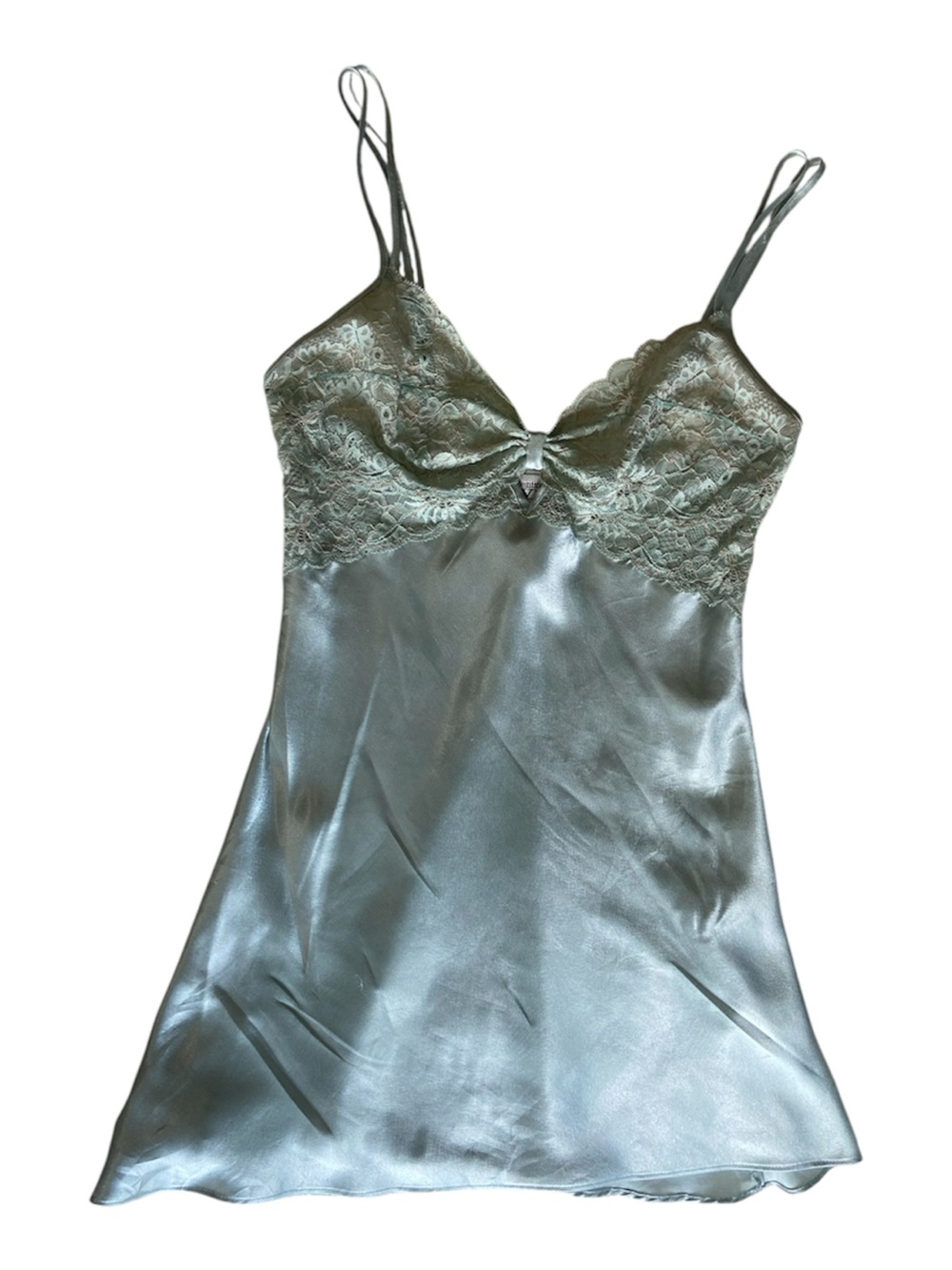 Valentino Silver Satin & Lace Chemise